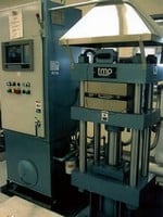 TMP Hydraulic Laboratory Press Performing Compression Molding
