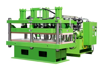 Downacting Composite Press with Multiple Heating Zones