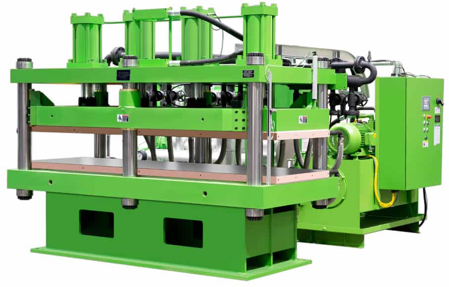 Bright Green 270 Ton Heated Platen Press - French Oil Heated Press